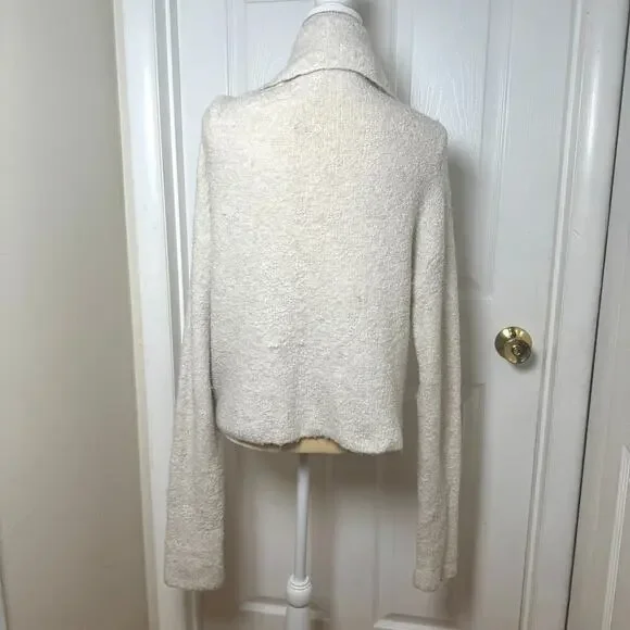 Free People Stormy Pullover Wool Alpaca Blend Sweater in Oatmeal Heather Size M - Picture 5 of 9